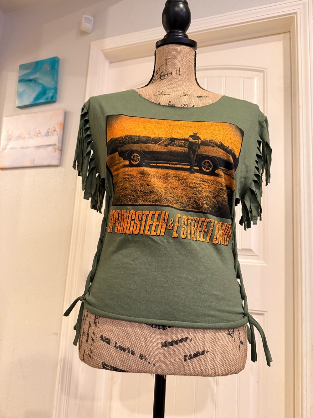 Bruce Springsteen Upcycled Fringe Band Tee – Small